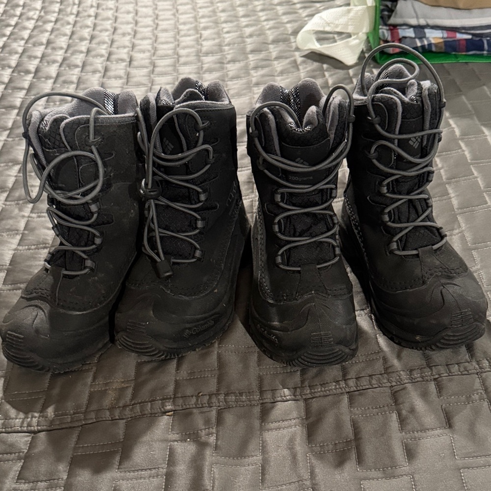 Columbia Kids Black Snow Boots